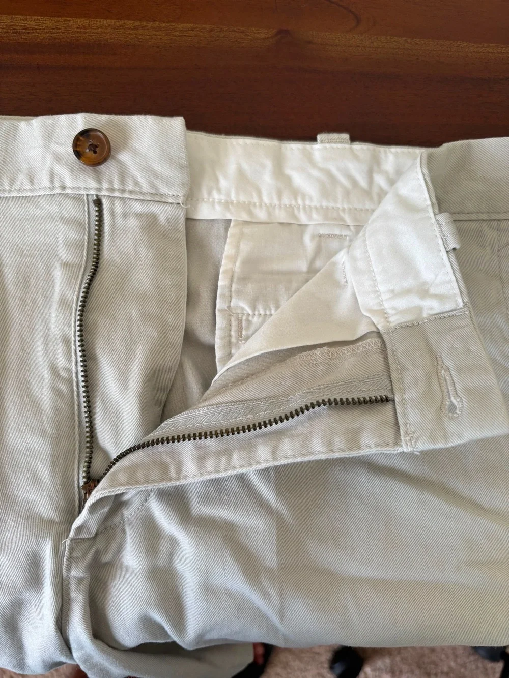 J. Crew Men's Beige Flat-Front Chino Shorts